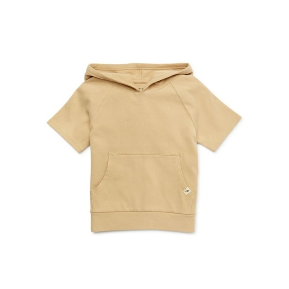 Easy - Peasy Boy’s Light Yellow Short Sleeve Hoodie  - 5t